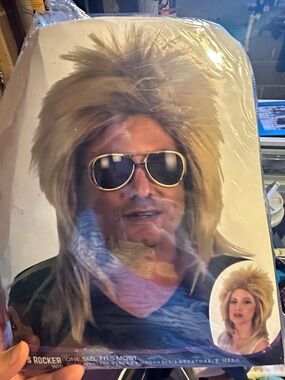 Blonde Rocker Costume Wig for Men - One Size